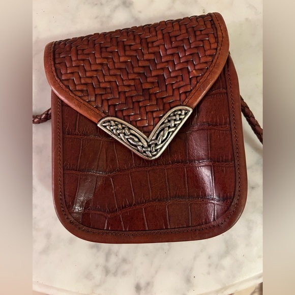 Small Mini Reptile Basket Weave Brighton Crossbody - Picture 3 of 7